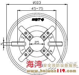 DZ-02探測器通用底座外形示意圖